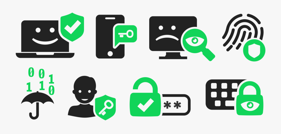 Icon Set For Cyber Security, Transparent Clipart