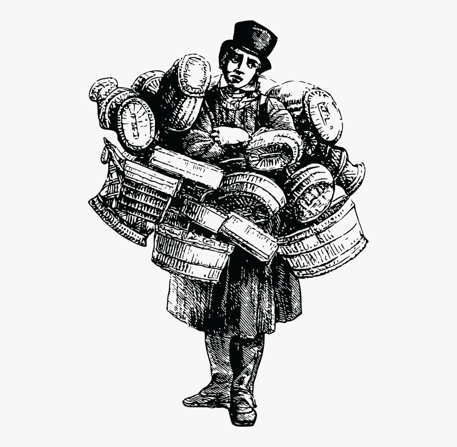 Drawing Clip Art Vector Graphics Black And White - Pedlar Meaning, Transparent Clipart