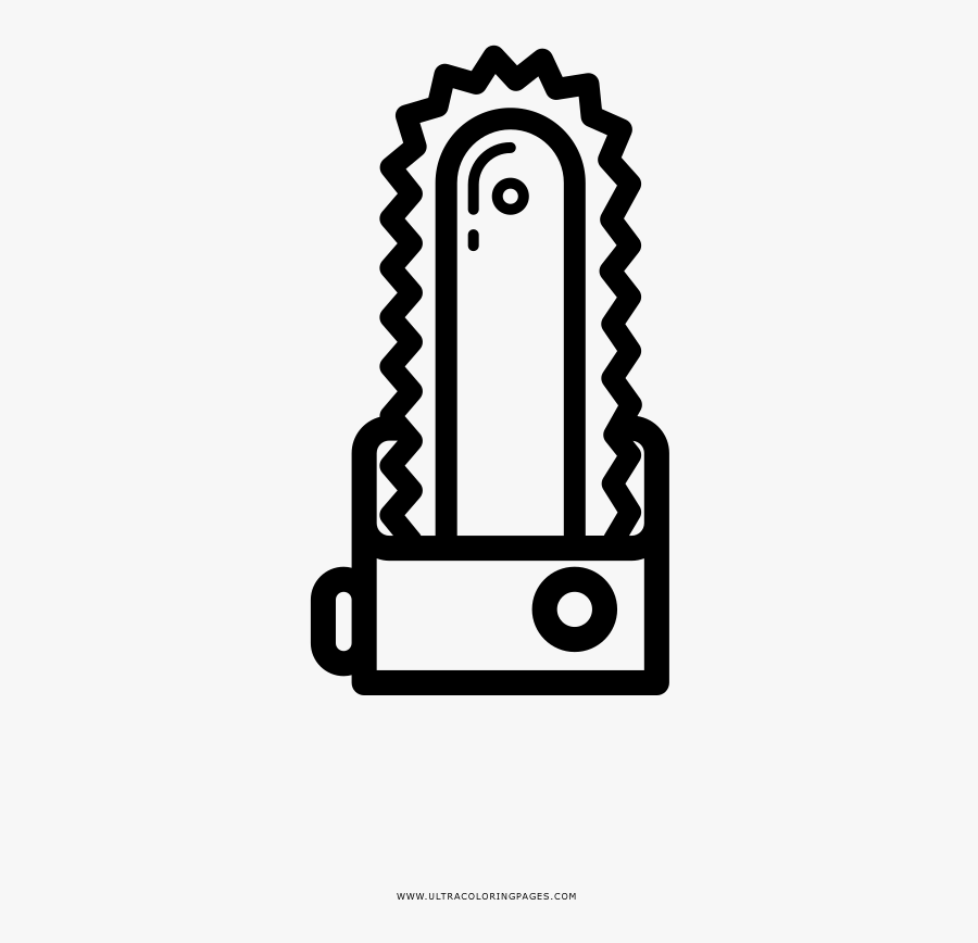 Chainsaw Coloring Page, Transparent Clipart