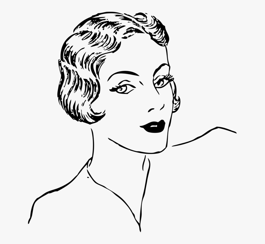 Free Vector Woman Bob Haircut Clip Art - Cartoon Outline Of Woman, Transparent Clipart