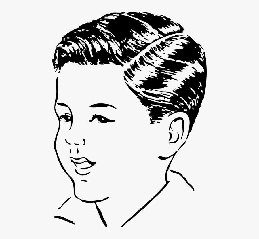 Emotion,hairstyle,art - Head Image Black And White, Transparent Clipart