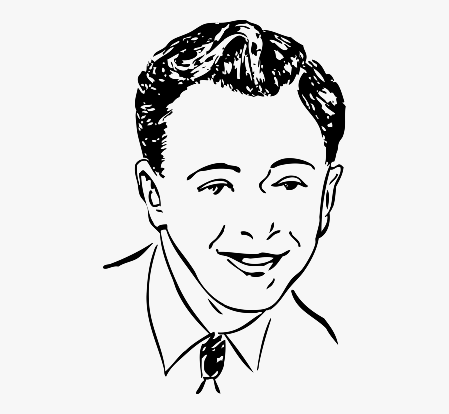 Emotion,hairstyle,art - Gents Face Line Art Png, Transparent Clipart
