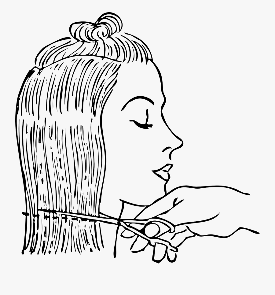 Transparent Haircut Png - Cut Hair Clipart Black And White, Transparent Clipart