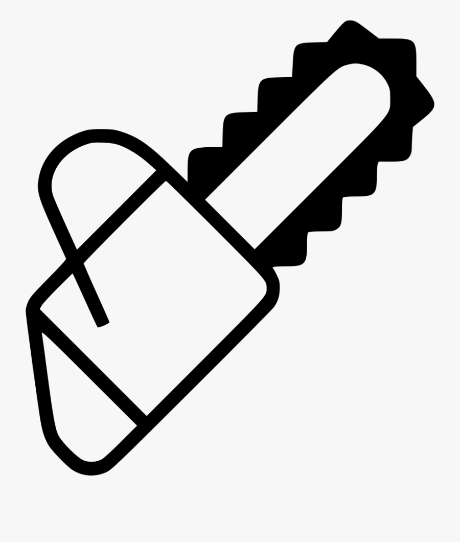 Chainsaw - Line Art, Transparent Clipart