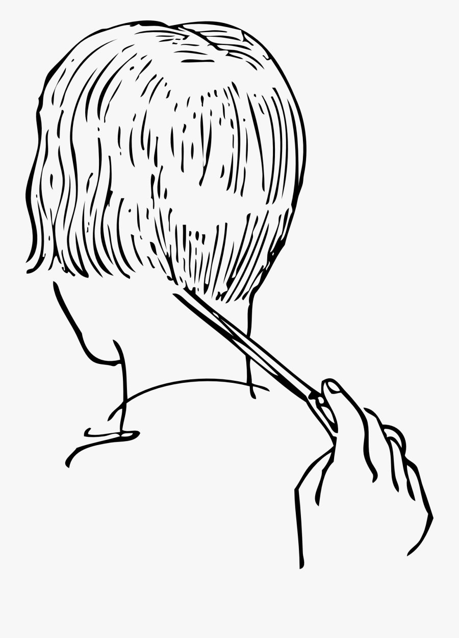Outline Pictures Of Cutting Hair, Transparent Clipart