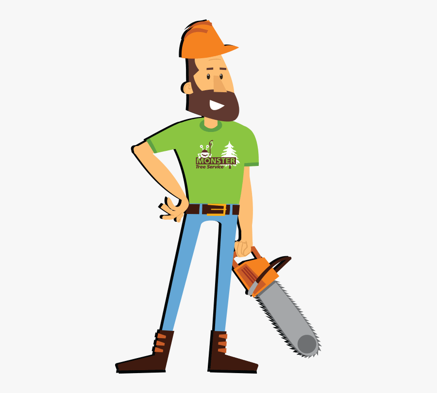 Lumberjack Image - Monster Tree Service, Transparent Clipart