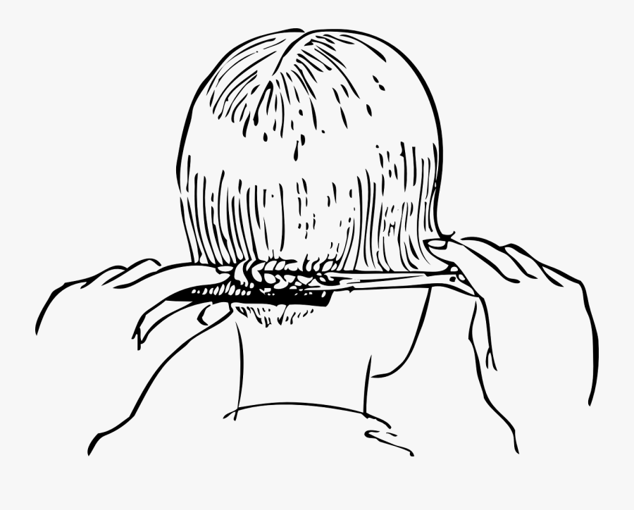 Women"s Haircutting - Line Art, Transparent Clipart