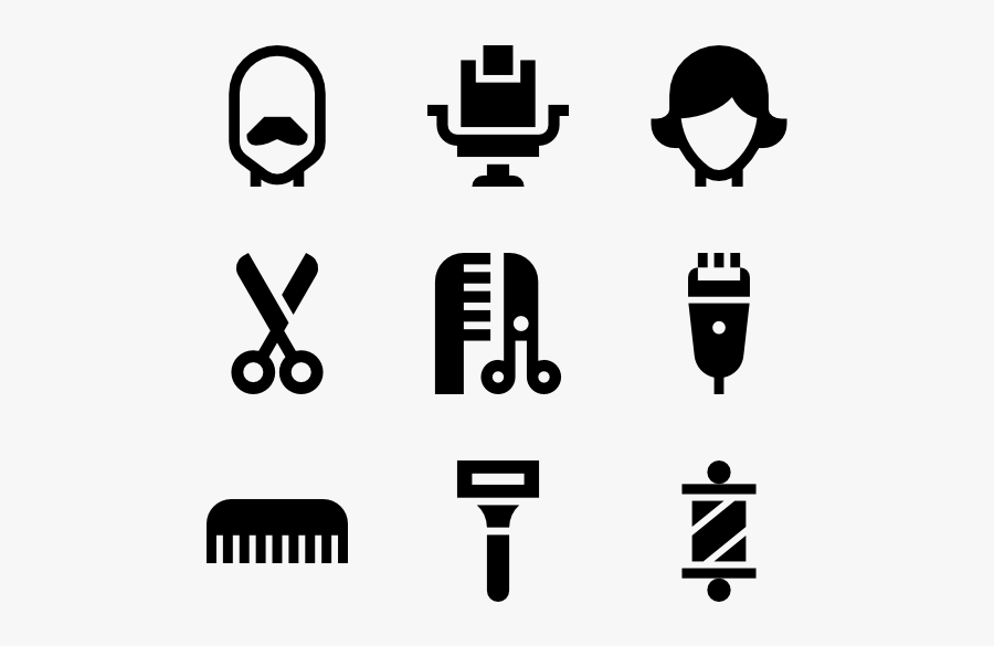 Hairdressing And Barbershop - Hairstyle Icon, Transparent Clipart