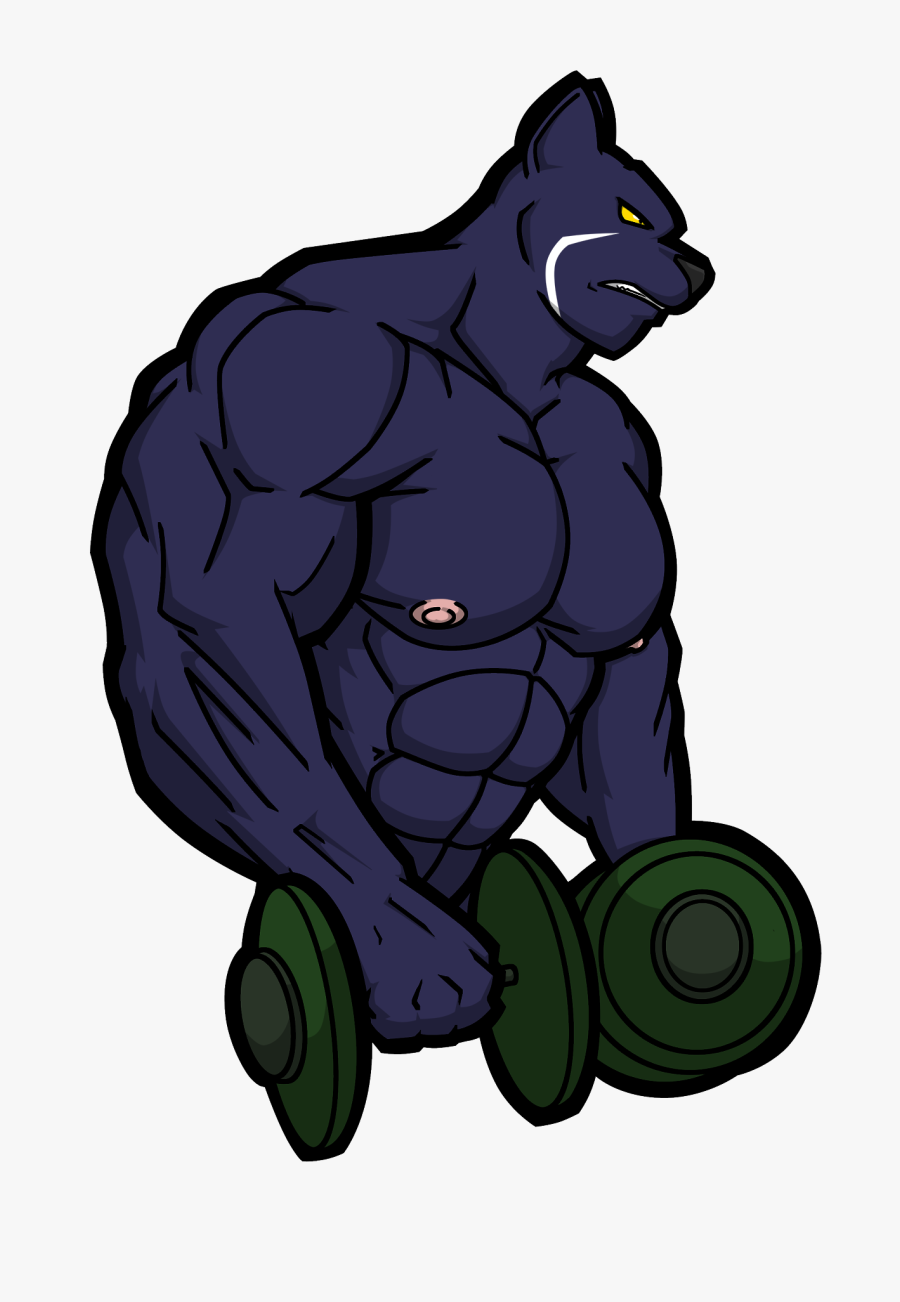 Workout Panther - Panther Bodybuilder, Transparent Clipart