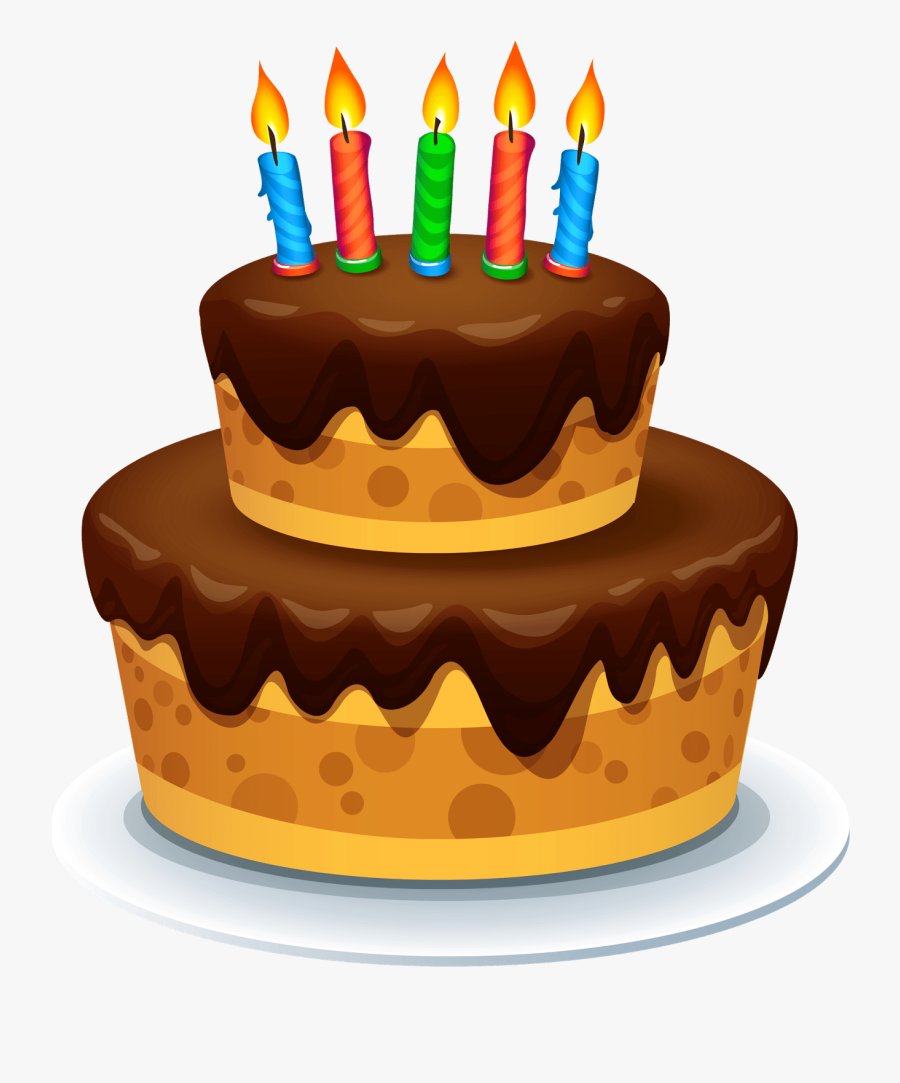 Birthday Cake With Candles Clip Art - Gateau Anniversaire Png , Free