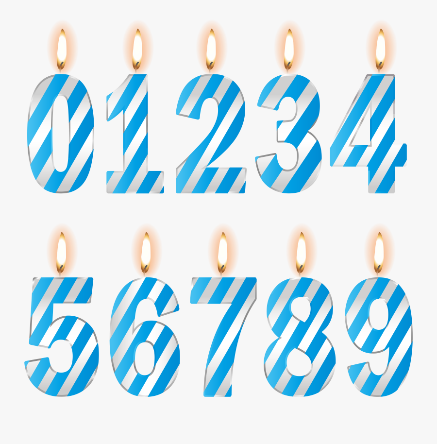 Numbers Birthday Candles Blue Clip Art Image Gallery, Transparent Clipart