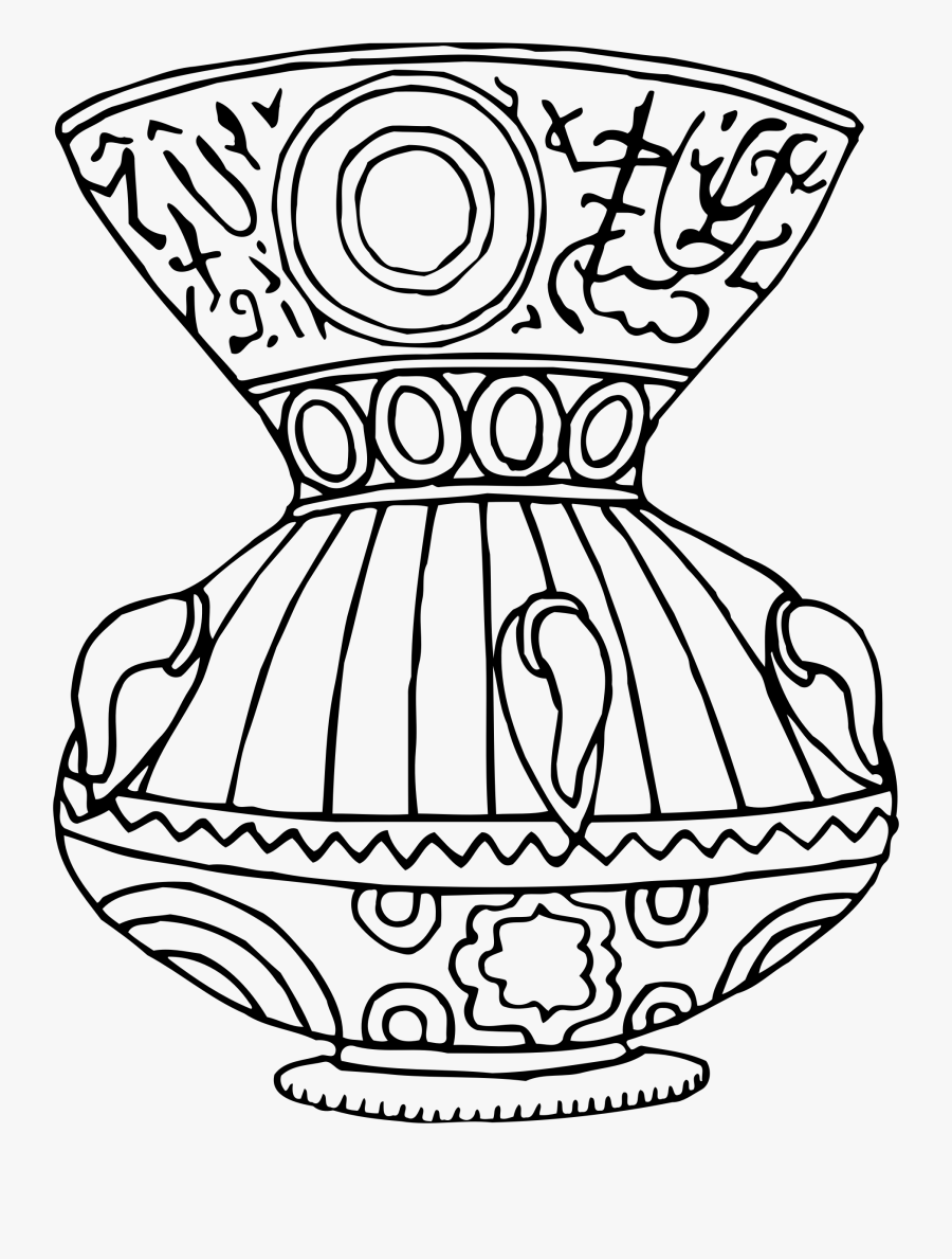 Vase 6 Line Drawing - Vase Drawing, Transparent Clipart