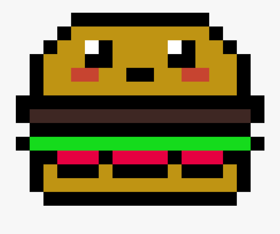 Kawaii Burger Pixel Art, Transparent Clipart