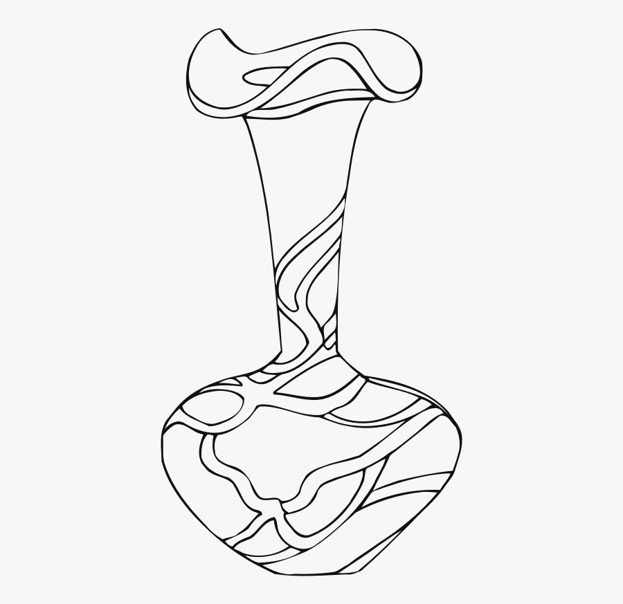 Vase 33 Line Drawing - Pot Drawing With Colour, Transparent Clipart
