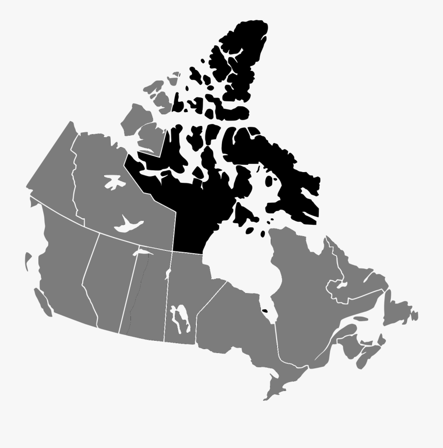 Map Of Canada Black, Transparent Clipart