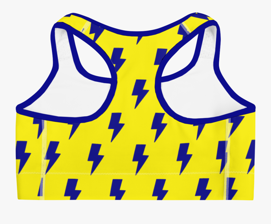 Blue & Yellow Lightning Bolts Sports Bra - Bahamas Flag Sports Bra, Transparent Clipart