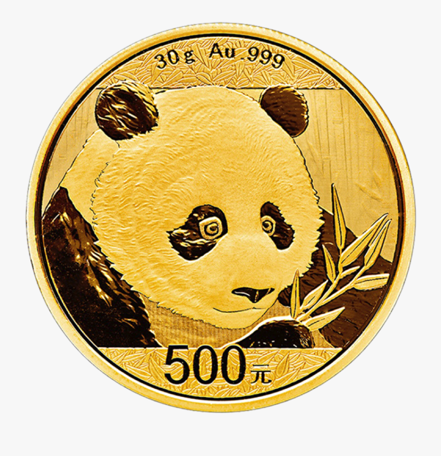 Panda Gold Coin 2018, Transparent Clipart