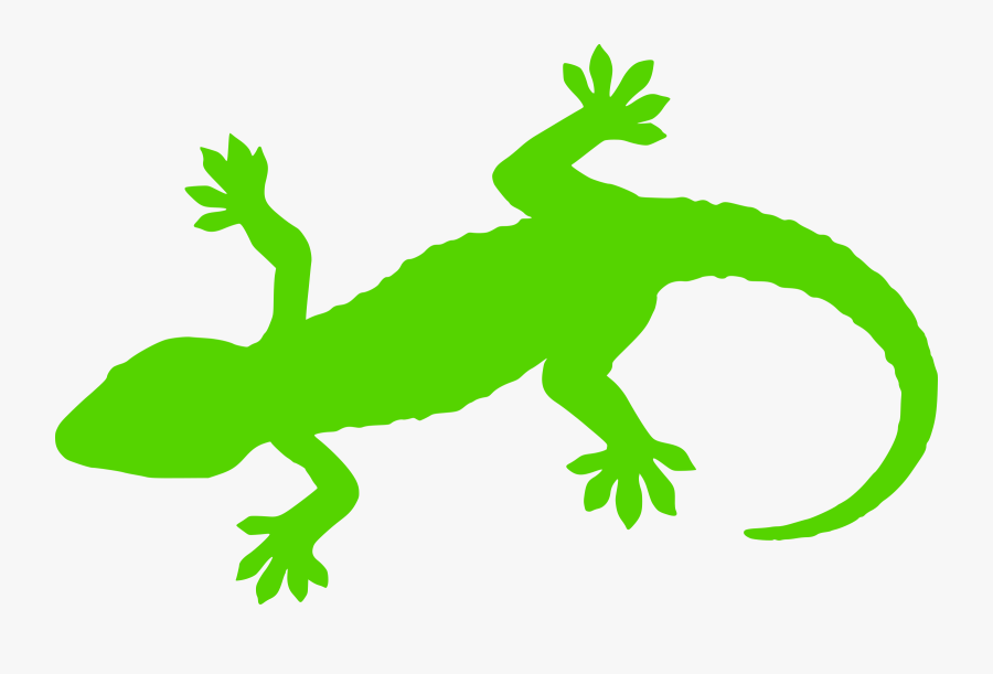 Green Gecko Silhouette, Transparent Clipart
