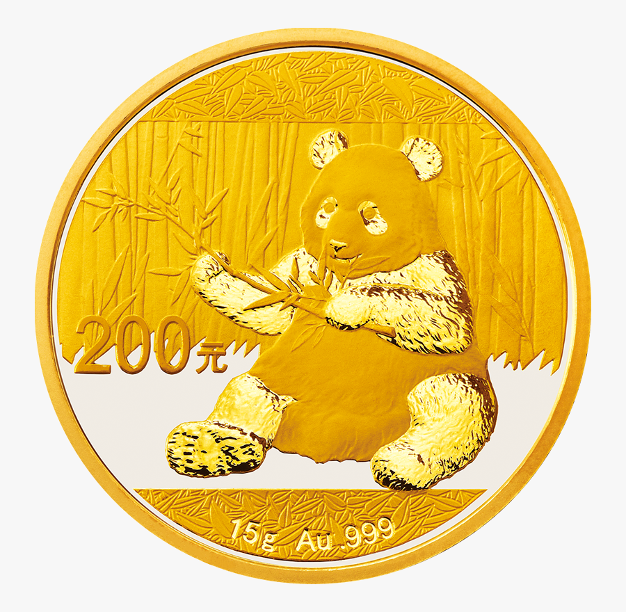China Panda 15g Gold Coin - China Panda Gold 2017, Transparent Clipart