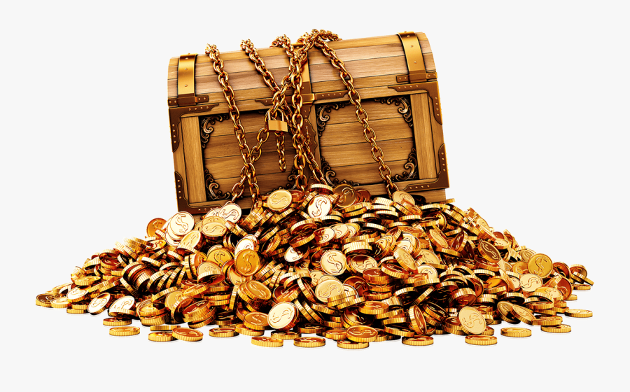 Treasure With Dollar Coins Clip Arts - Treasure Gold, Transparent Clipart