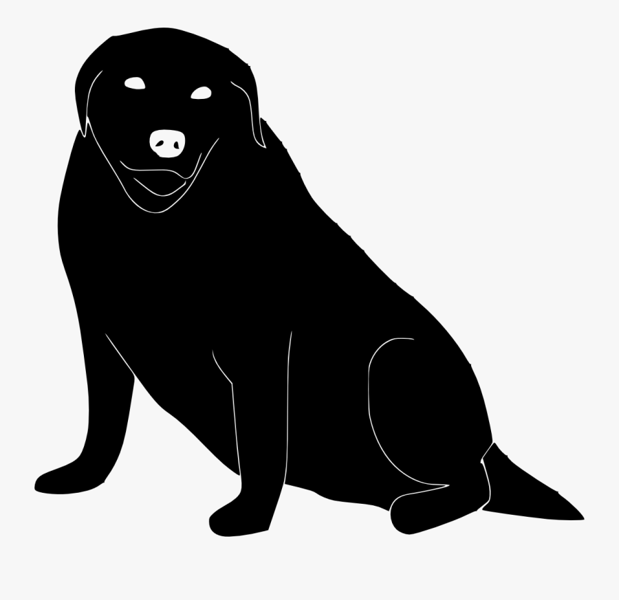 Whiskers Labrador Retriever Puppy Walrus Silhouette - Fat Black Lab Silhouette, Transparent Clipart