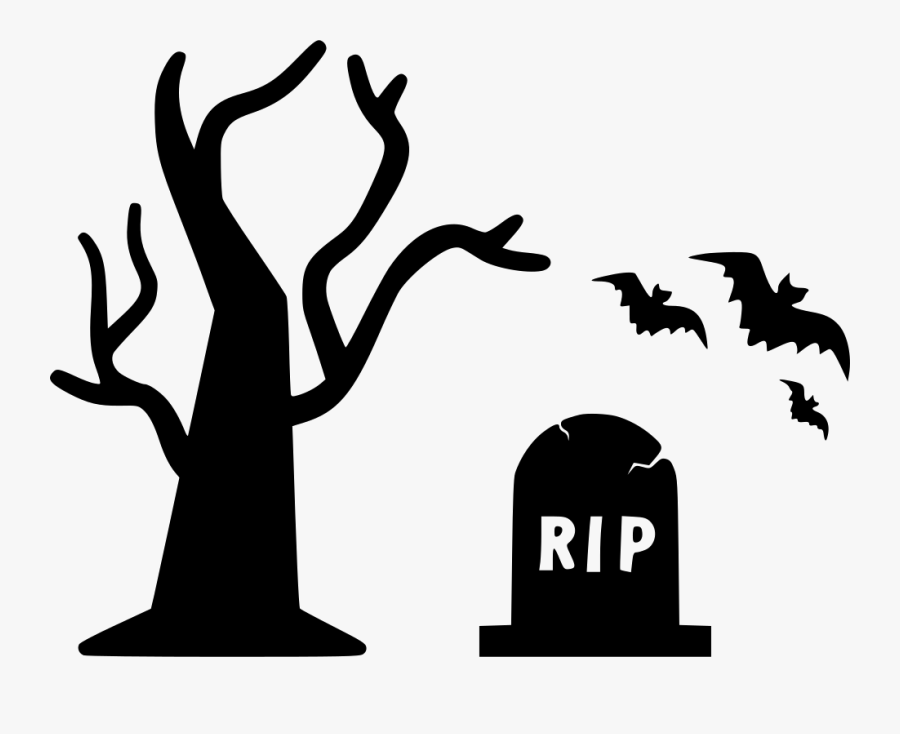 Tree Hanging Halloween Rip Grave Spider Night Svg Png - Grave Rip Halloween Clipart, Transparent Clipart