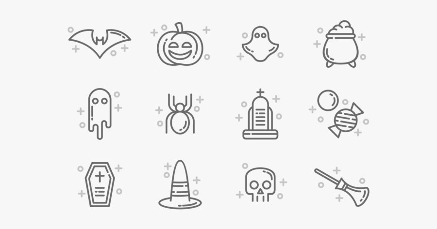 Halloween Icons Vector - Icons Transparent Background Halloween, Transparent Clipart