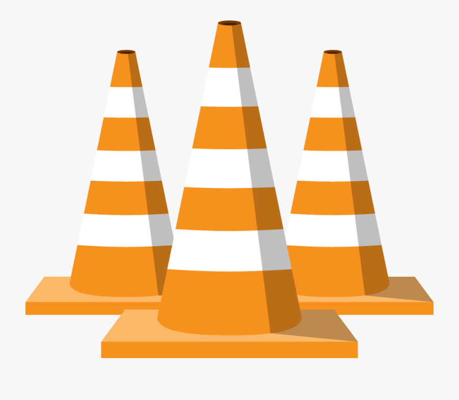 Traffic Cones Triple, Transparent Clipart