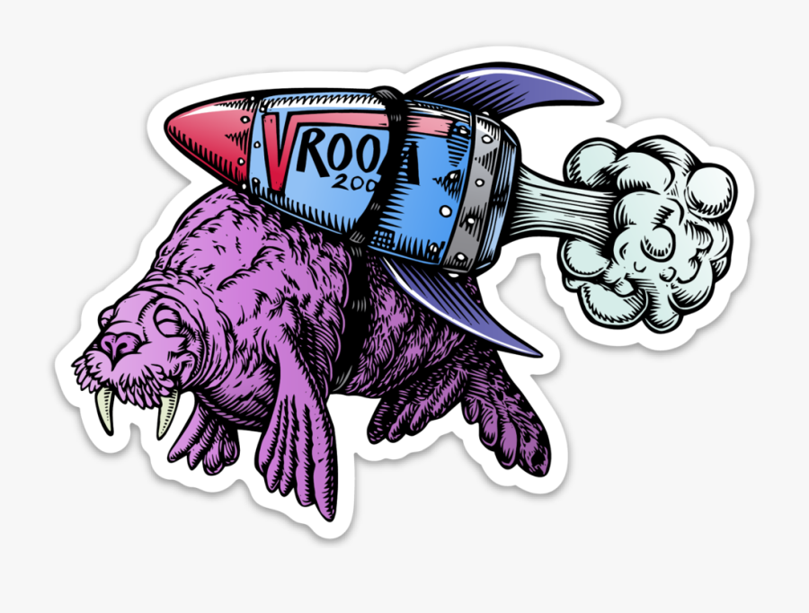 Image Of Vroom Walrus Sticker, Transparent Clipart