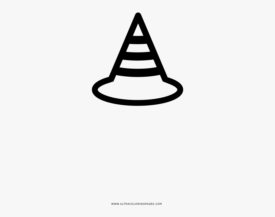 Traffic Cone Coloring Page - Line Art, Transparent Clipart