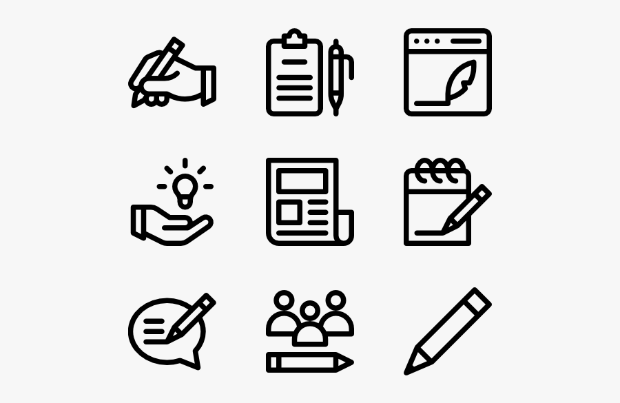 Copywriting - Logistic Icons, Transparent Clipart