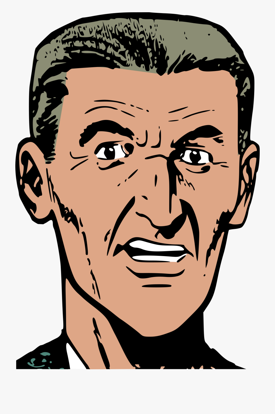 Stern Look Clip Arts - Angry Man Face Transparent, Transparent Clipart