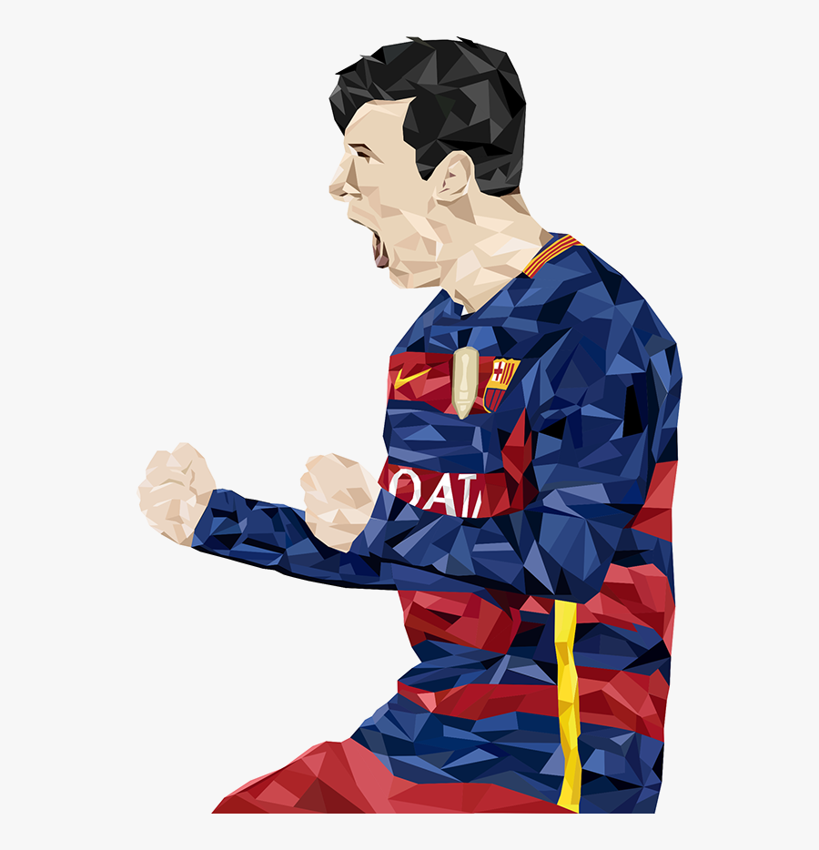 Low Poly Messi, Transparent Clipart