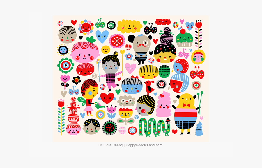 Happy Faces © Flora Chang, Transparent Clipart