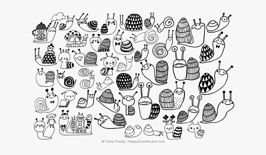 Snail Sketches © Flora Chang, Transparent Clipart