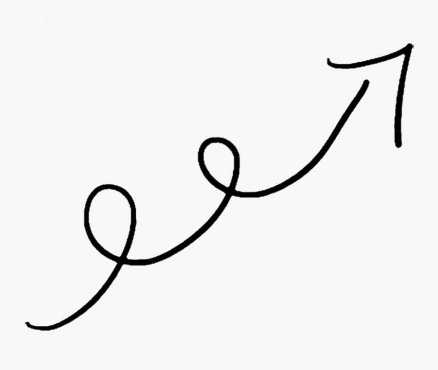 ##curves #curved #arrow #sketch#ftestickers #freetoed - Doodle Arrow Clipart Black And White, Transparent Clipart