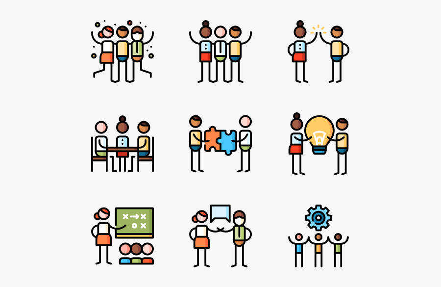 Icons Free Vector Teamwork - Leadership Vector Icons, Transparent Clipart