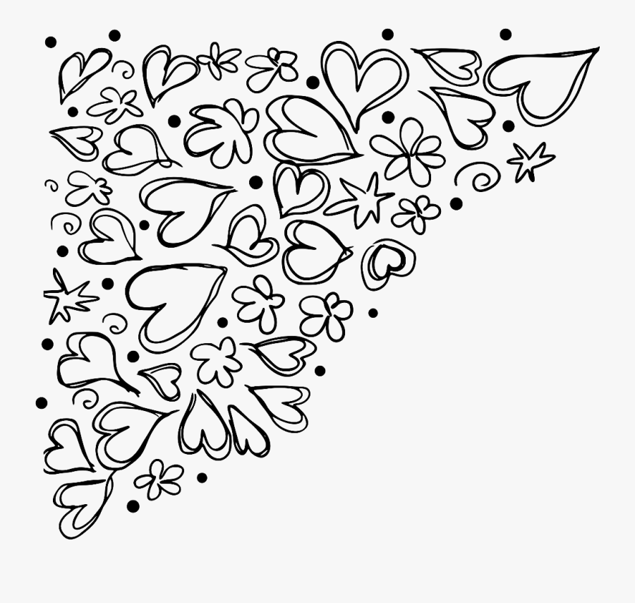 Art,symmetry,monochrome Photography - Corner Doodle Png, Transparent Clipart