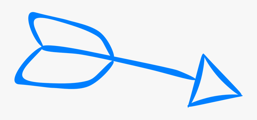 Handdrawn Arrow In Blue, Transparent Clipart
