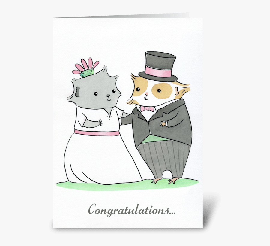 Guinea-pig Wedding Greeting Card - Guinea Pig Card Wedding, Transparent Clipart
