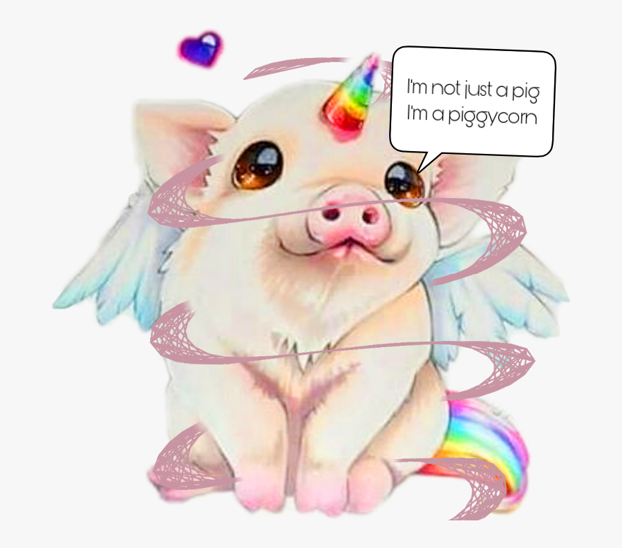 Piggycorn Sticker - Cute Flying Pig Drawing, Transparent Clipart