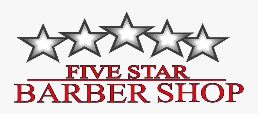 Five Star Barbershop Logo, Transparent Clipart