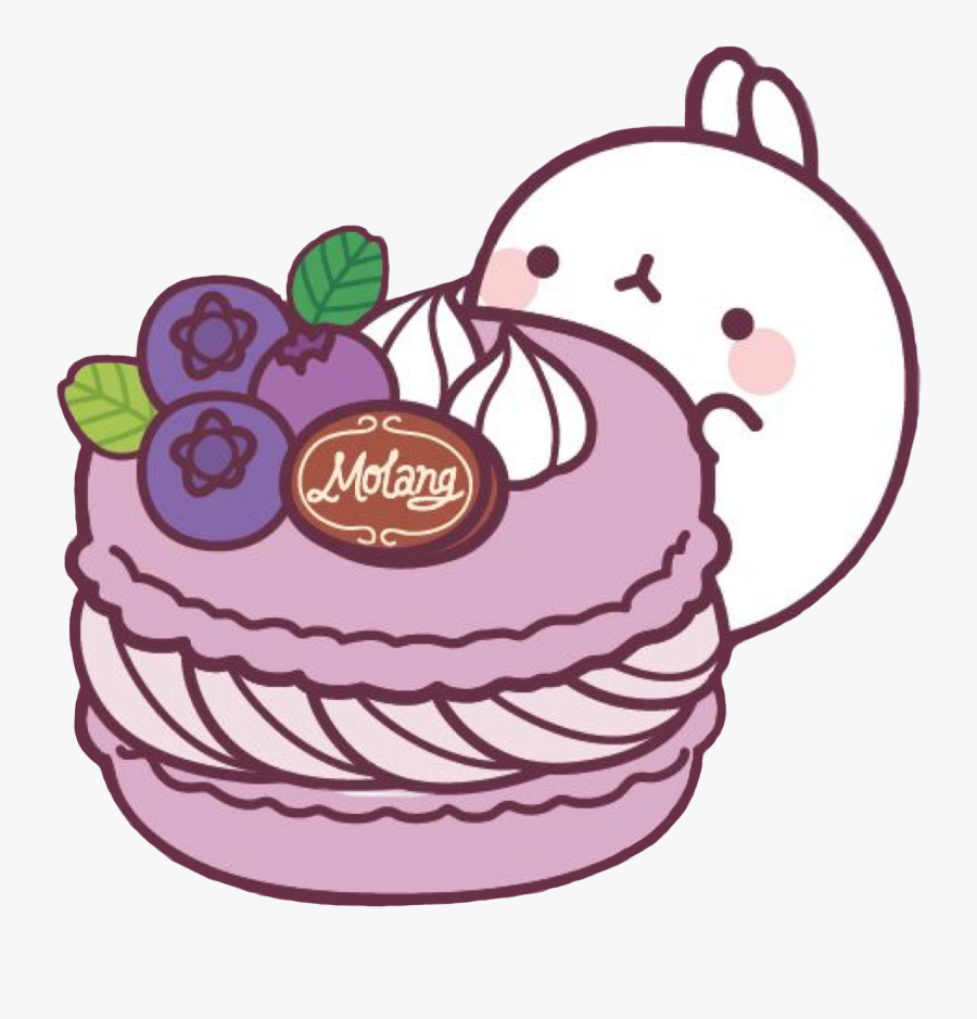 Molang Blueberry Macarons Freetoedit - Molang Kawaii, Transparent Clipart