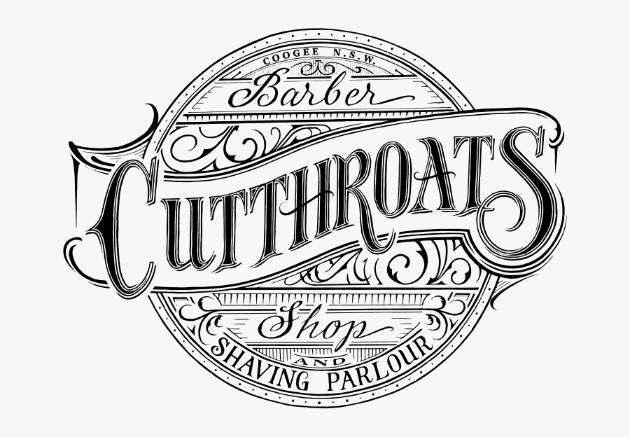 Cutthroats Barbershop And Shaving Parlour Logo - Illustration, Transparent Clipart