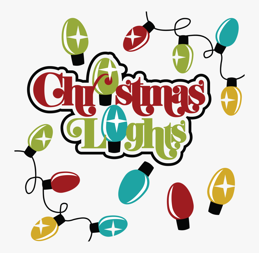 Christmas Lights Scrapbook Title, Transparent Clipart