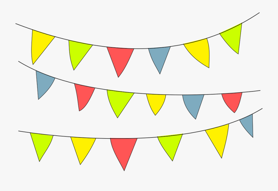 Pennant, Party, Ornament, Mood, Decorate, Garland - Pennant Party, Transparent Clipart