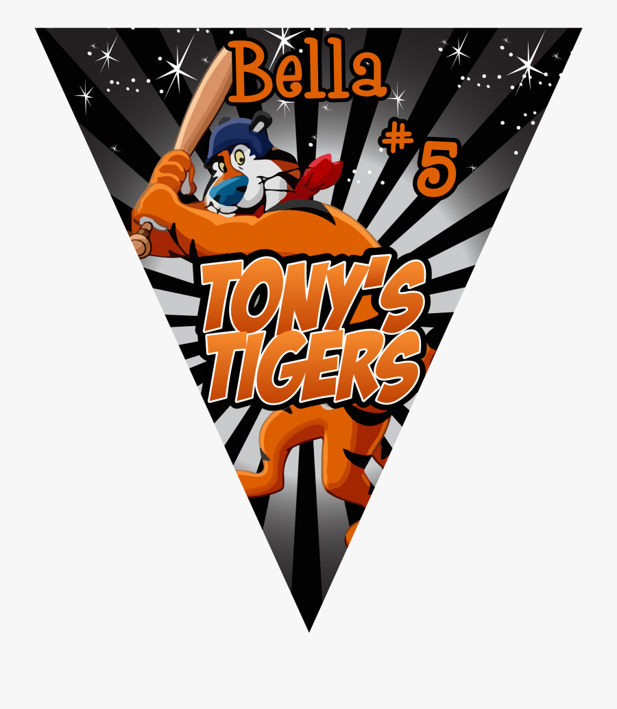Tony"s Tigers Triangle Individual Team Pennant - Poster, Transparent Clipart