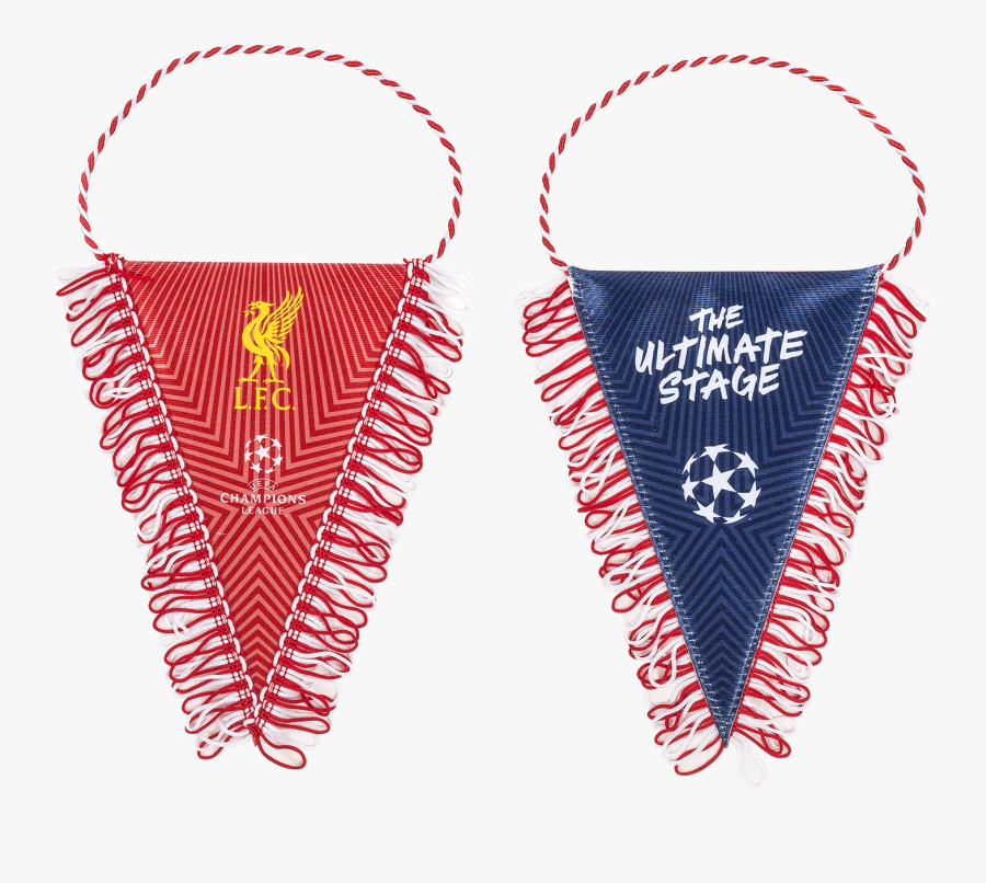 Liverpool Fc Ucl Small Pennant - Triangle, Transparent Clipart
