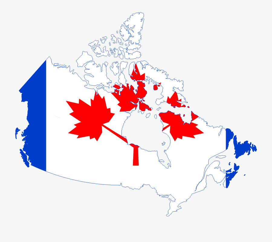 Flag Map Of Canada - Transparent Background Canada Map Png, Transparent Clipart