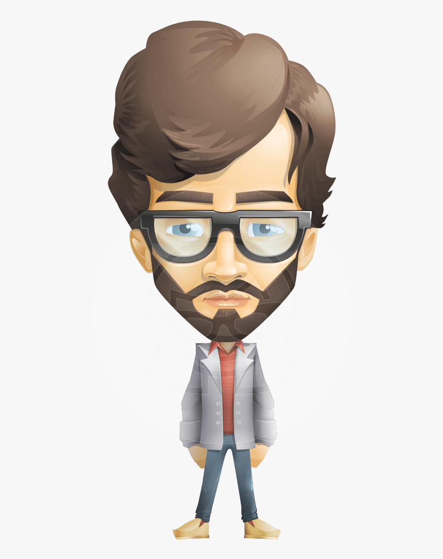 Png Smart Man Clipart - Man With Beard Cartoon, Transparent Clipart